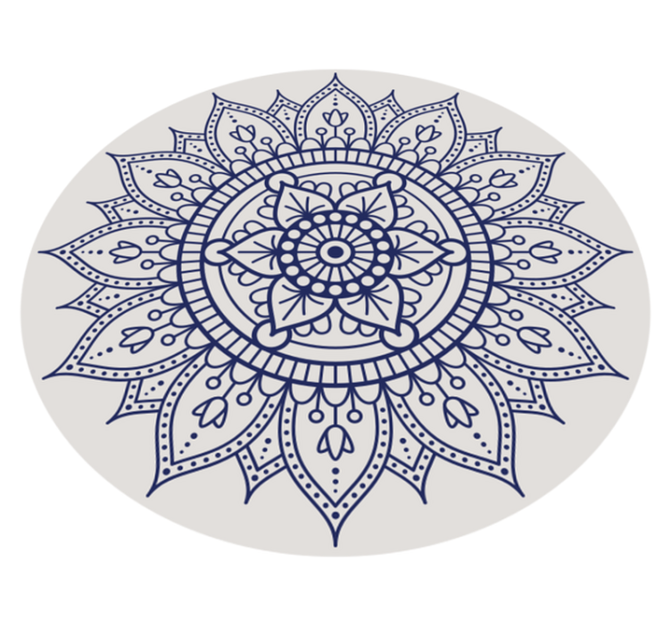 Tapete vinílico mandala circular para sala - TenStickers