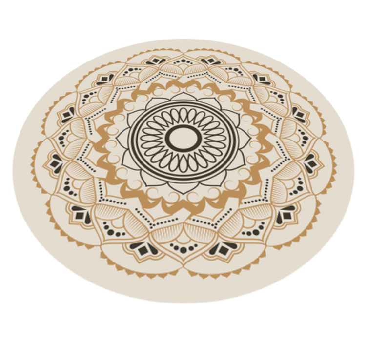 Tapete vinílico de mandala desenho circular de mandala bege - TenStickers