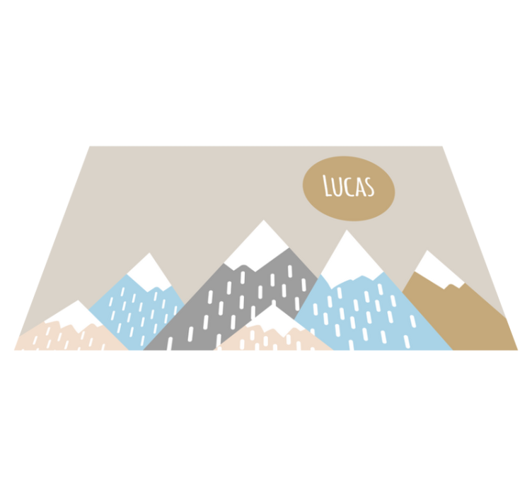 Tapete vinílico com nome paisagem montanhosa personalizável - TenStickers