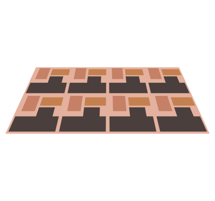 Tapetes geométricos com formas laranja e marrom - TenStickers