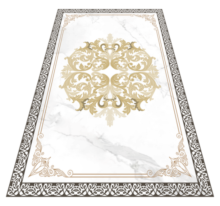 Tapete de vinil mármore elegante floreio dourado - TenStickers