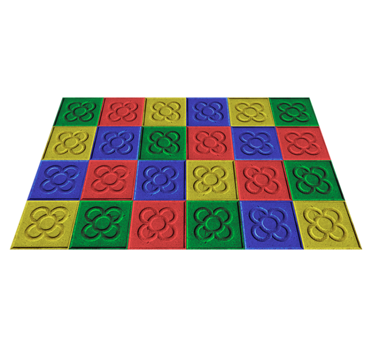 Tapete vinílico para sala de estar azulejos Pop Art - TenStickers