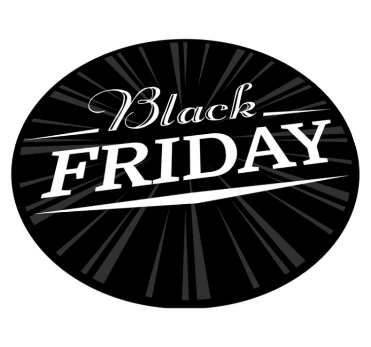 Tapete vinílico formato redondo black Friday (Sexta-feira Negra) - TenStickers