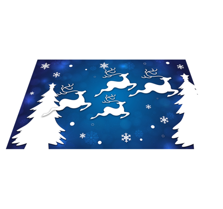 Tapete vinil do Natal reindeer voando em fundo azul - TenStickers