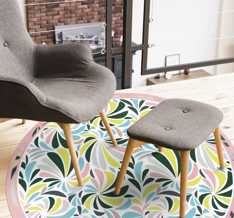 Tapete vinílico para bebés redemoinhos florais coloridos - TenStickers