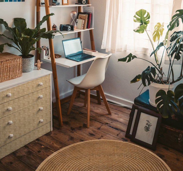 Tapete vinílico para gabinete Tecido redondo de textura de algodã - TenStickers