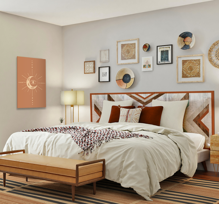 Tapete vinílico quarto elegância listrada em camadas - TenStickers