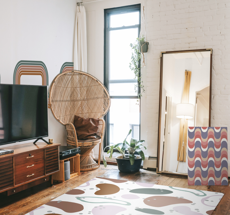 Tapete mínimo de padrão de forma abstrata irregular - TenStickers