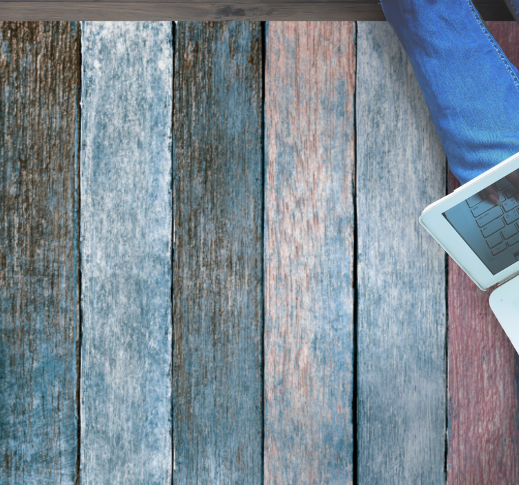 Tapete de textura de pranchas de madeira rústicas coloridas - TenStickers