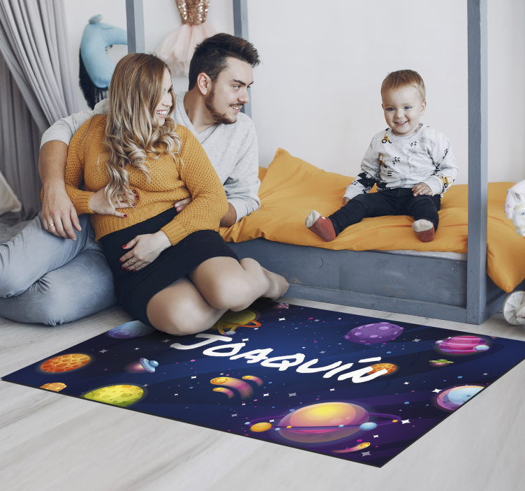 Tapete de vinil universo e planetas com nome - TenStickers