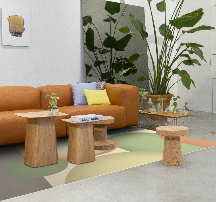 Tapete vinílico moderno padrões circulares contemporâneos - TenStickers