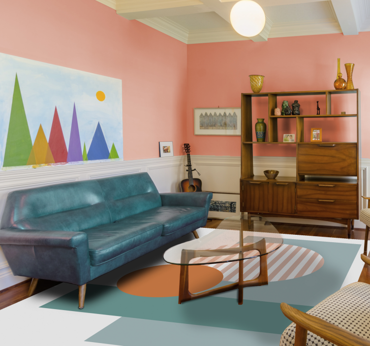 Tapete vinílico moderno círculos geométricos ensolarados - TenStickers