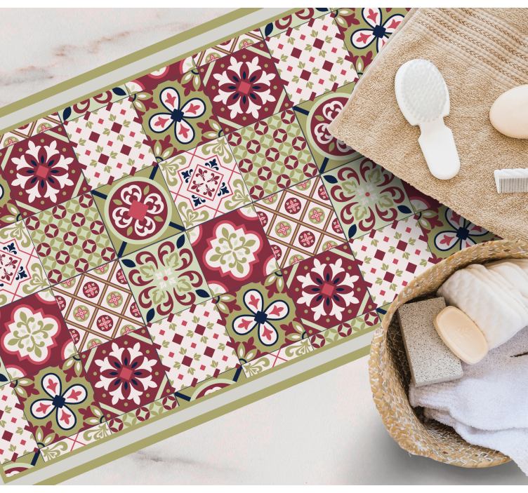 Tapete vinílico casa de banho motivos coloridos estampados - TenStickers