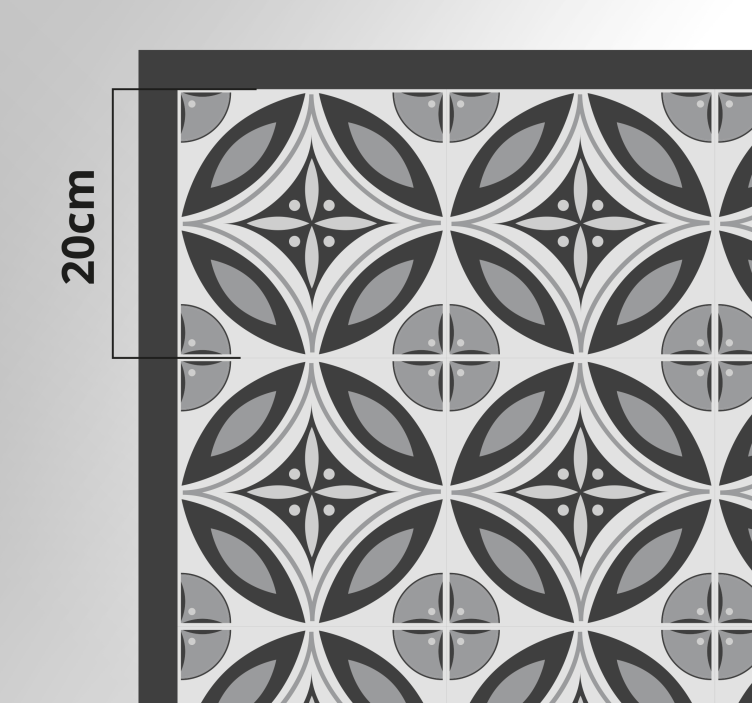Tapete de ladrilhos de padrão de formas suaves cinza e branco - TenStickers
