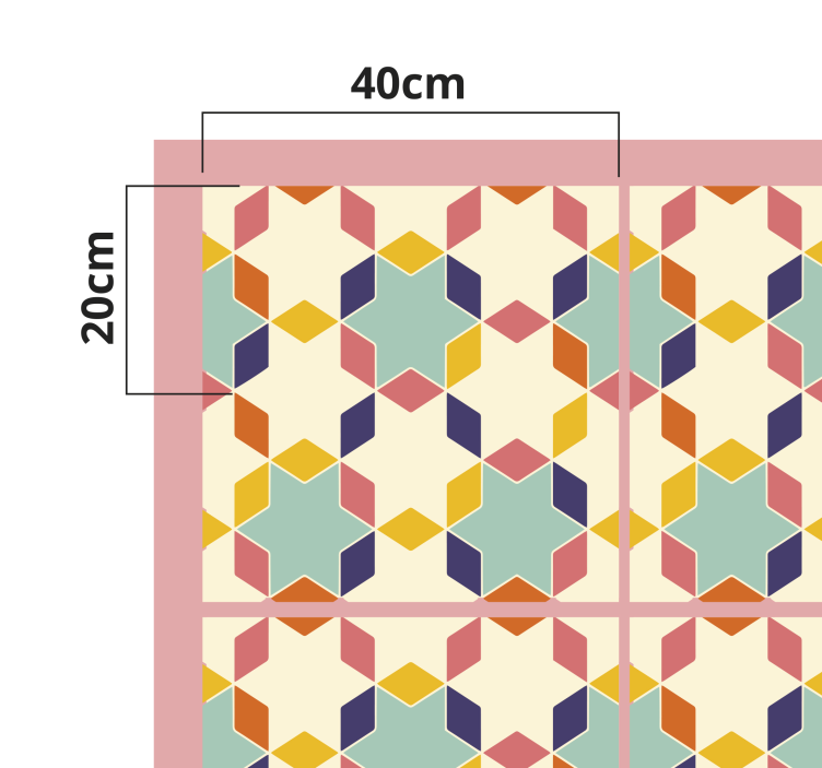 Tapete vinílico geométricas mosaico colorido - TenStickers