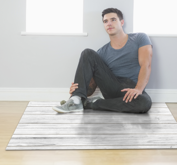 Tapete de vinil de madeira branca - TenStickers