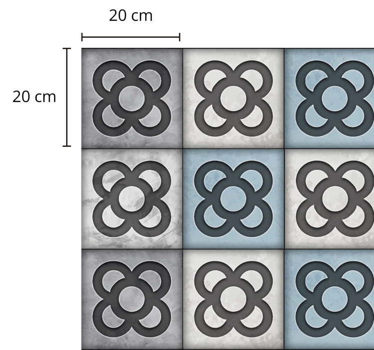 Tapete de vinil ornamental panot de Barcelona azul - TenStickers