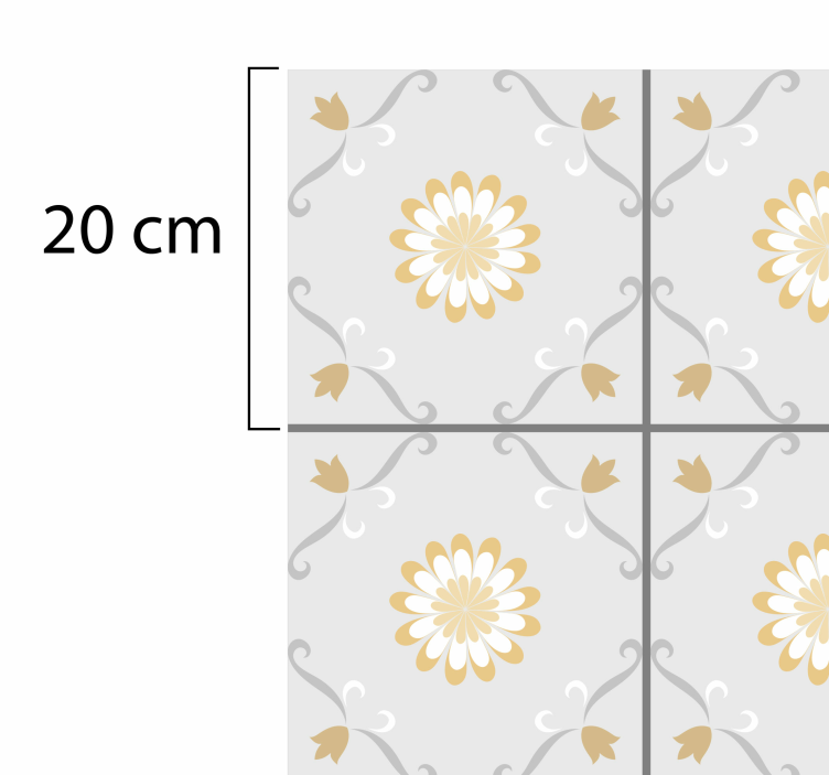 Cozinha de azulejos cinza e amarelo chão de cozinha - TenStickers