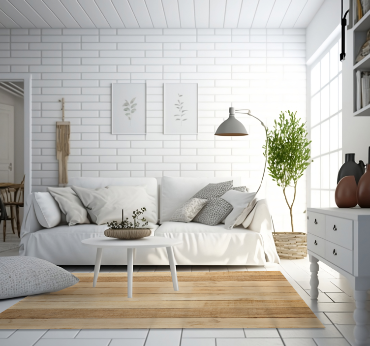 Tapete de vinil com efeito de madeira com pranchas de madeira de  - TenStickers