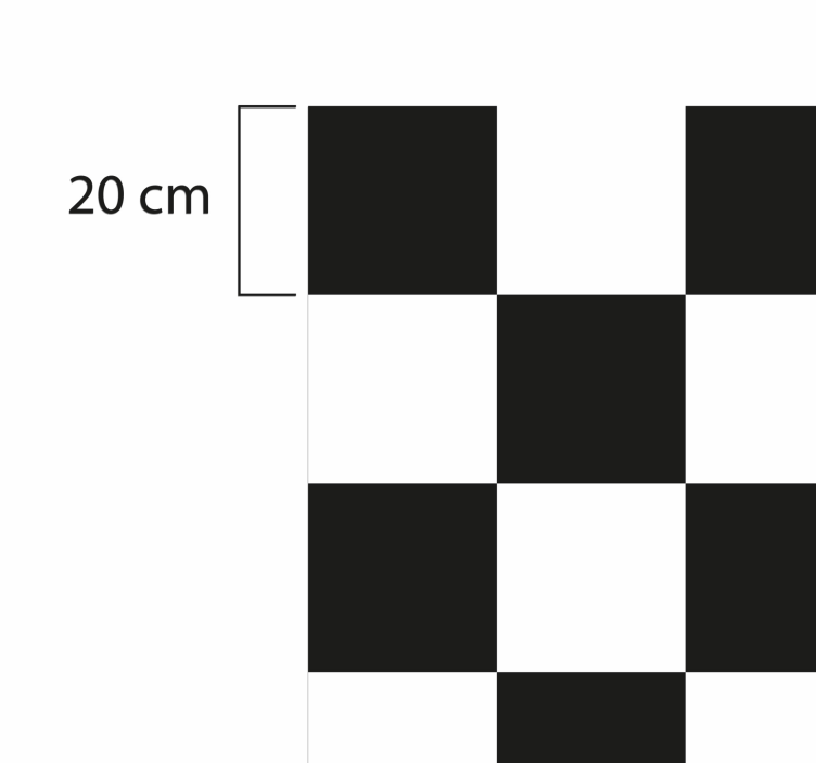 Tapete xadrez preto e branco - TenStickers