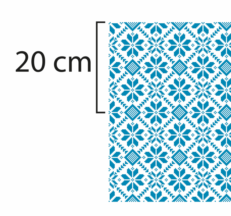 Piso de mosaico floral azul e branco - TenStickers