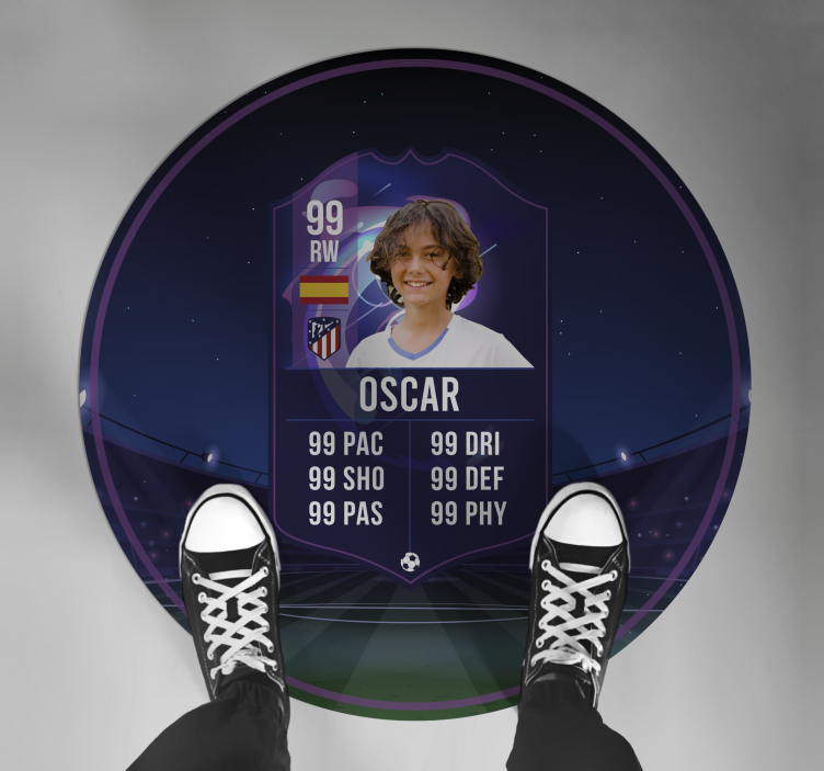 Tapete vinílico juvenil cartão de jogador de futebol - TenStickers