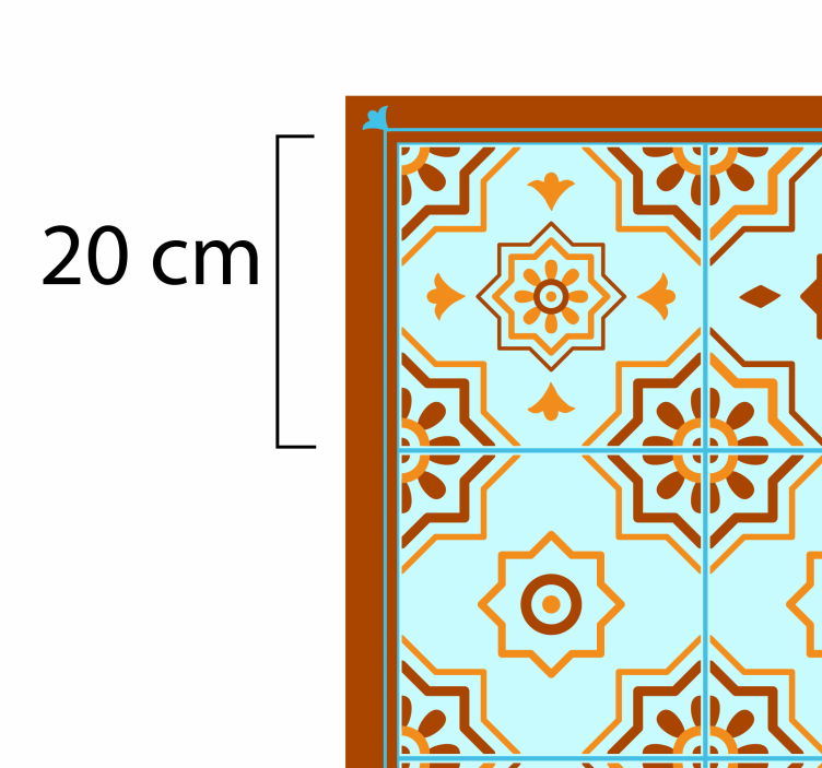 Tapete vinílico azulejos inspirado em mosaico - TenStickers