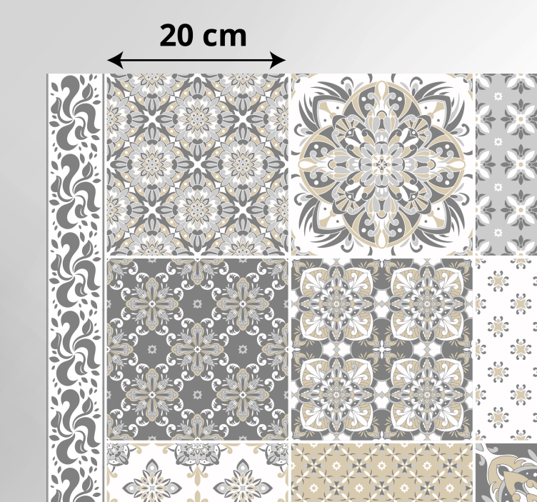 Tapete de azulejos vintage padrão - TenStickers