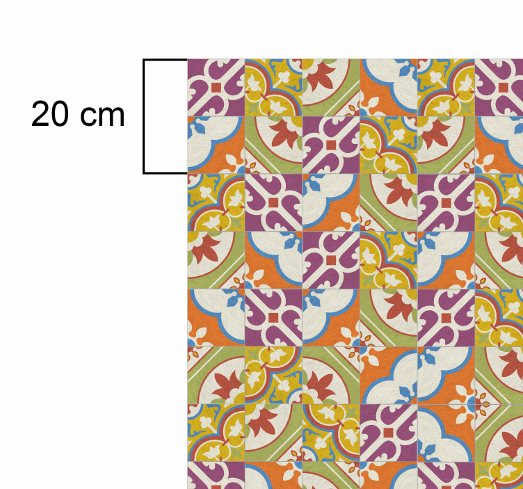 Tapete vinílico retro padrão de azulejos ornamentais - TenStickers