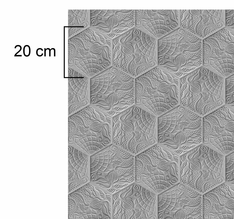 Tapete vinílico para sala de estar azulejos manchados de GaudíAzu - TenStickers