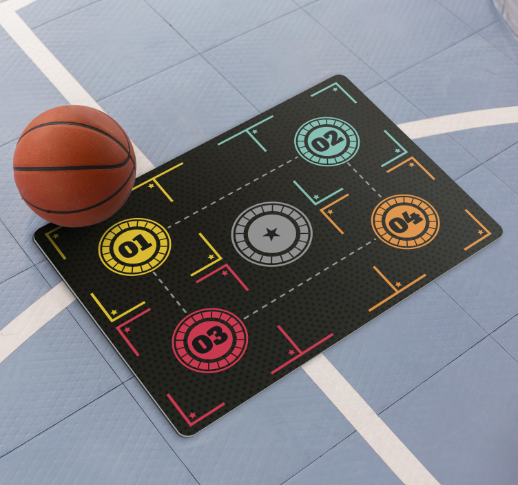 Tapete vinílico formato retangular treinamento de basquete - TenStickers