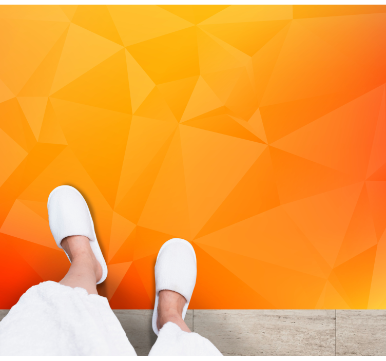 Tapete moderno de formas geométricas abstratas em laranja - TenStickers