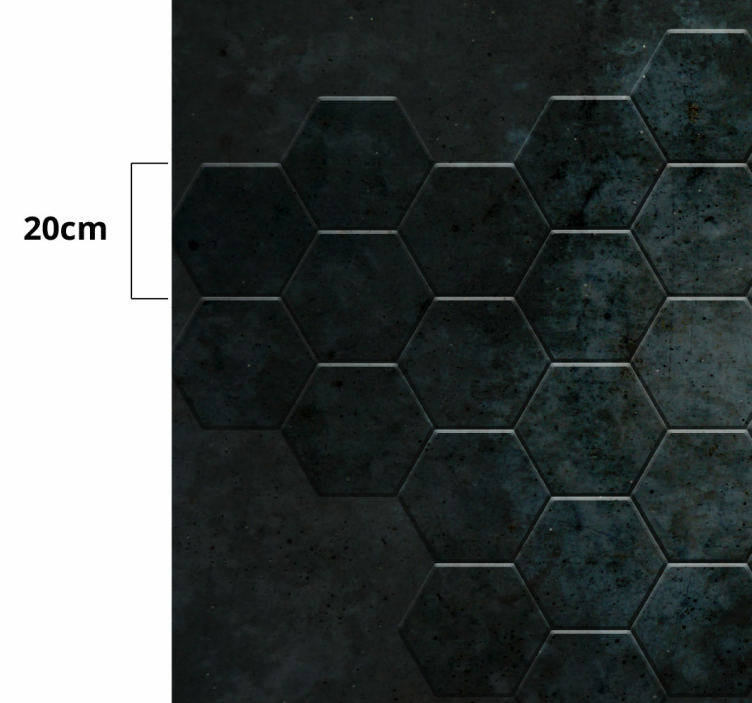 Hexágonos tapete de vinil de pedra de textura de concreto - TenStickers