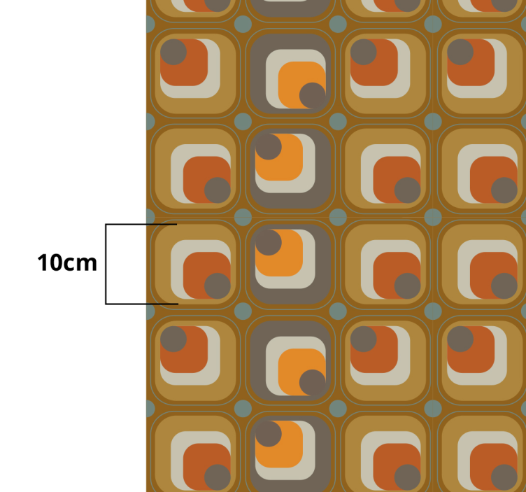 Tapete vinílico vintage blocos de cores retrô - TenStickers