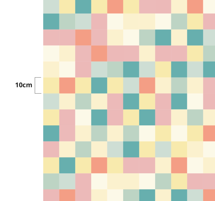 Tapete de vinil de quadrados coloridos - TenStickers