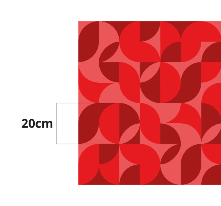 Tapete vinílico para sala de estar retrô vermelho - TenStickers