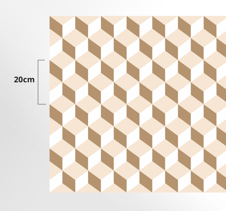 Tapete vinílico cozinha padrão de favo de mel cúbico - TenStickers