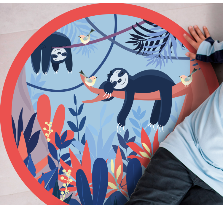 Animais dormindo em tapete de vinil de crianças da floresta - TenStickers