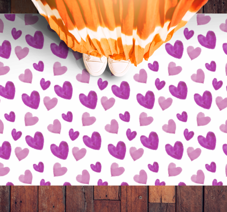 Tapete de vinil nórdico com padrão de corações rosa aquarela - TenStickers