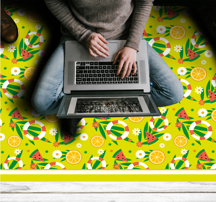 Artigos planos de verão com estampa tapete moderno - TenStickers