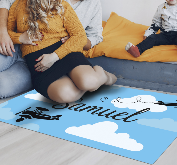 Aviões e nuvens tapete personalizado - TenStickers