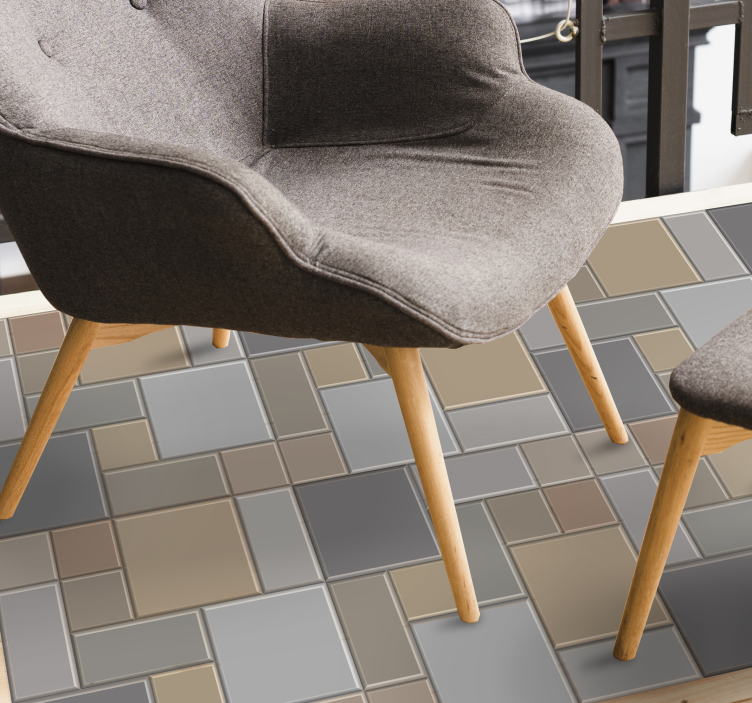 Tapete moderno de azulejos cinza em relevo - TenStickers