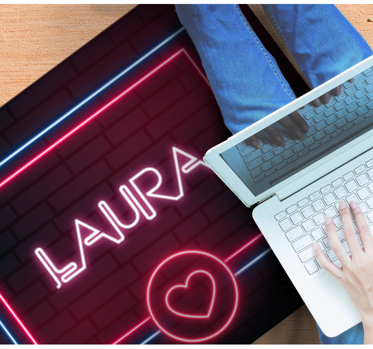 Caixa de néon com tapete moderno de corações - TenStickers