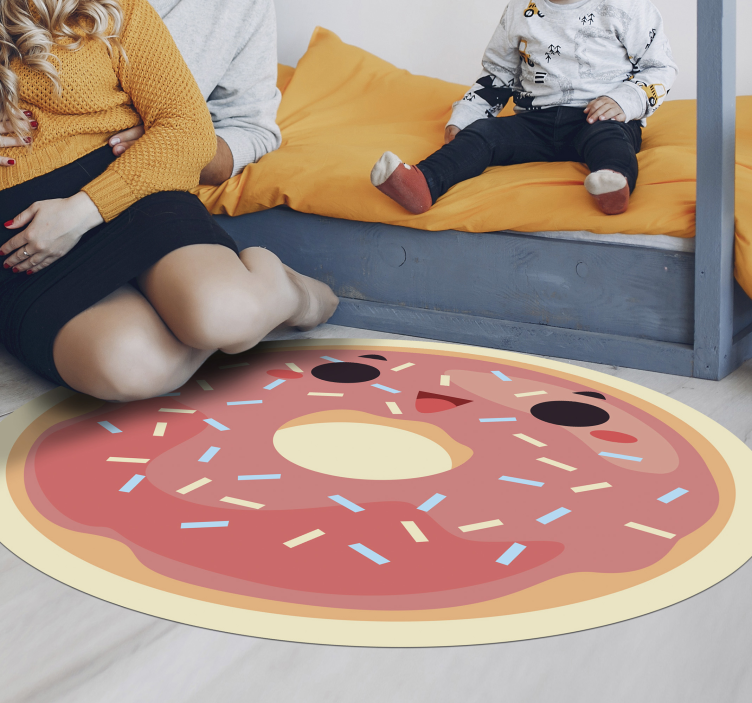 Tapete de vinil de donut de cara feliz - TenStickers