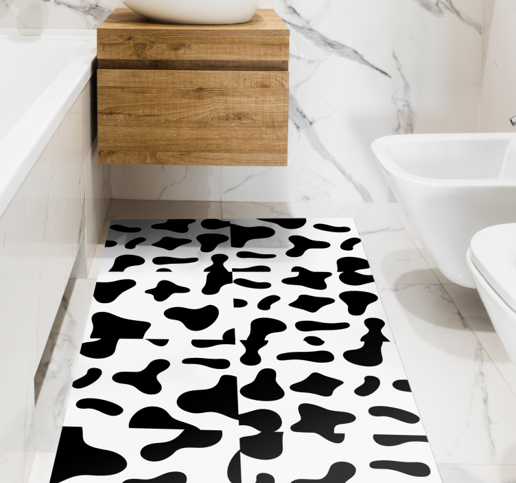 Tapete de vinil com azulejos de vaca branco com estampa animal - TenStickers