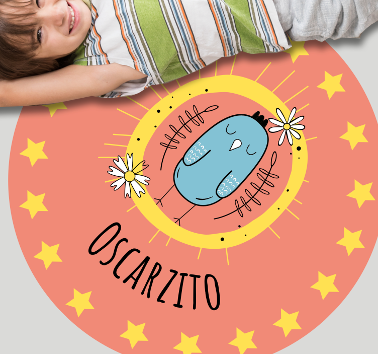 Coruja azul nórdica com tapete personalizado estrelas - TenStickers