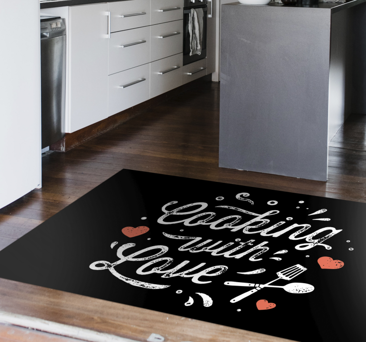 Cozinhando com amor tapete de vinil - TenStickers