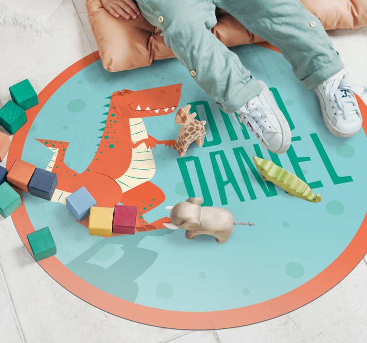 tapete personalizado Dinossauro laranja - TenStickers