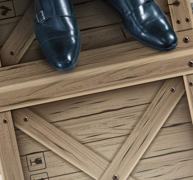 Tapete de vinil com efeito caixa de madeira - TenStickers