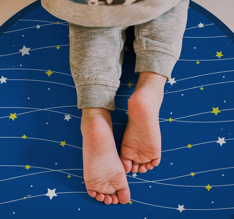 Estrelas em fundo azul para crianças tapete estrela - TenStickers